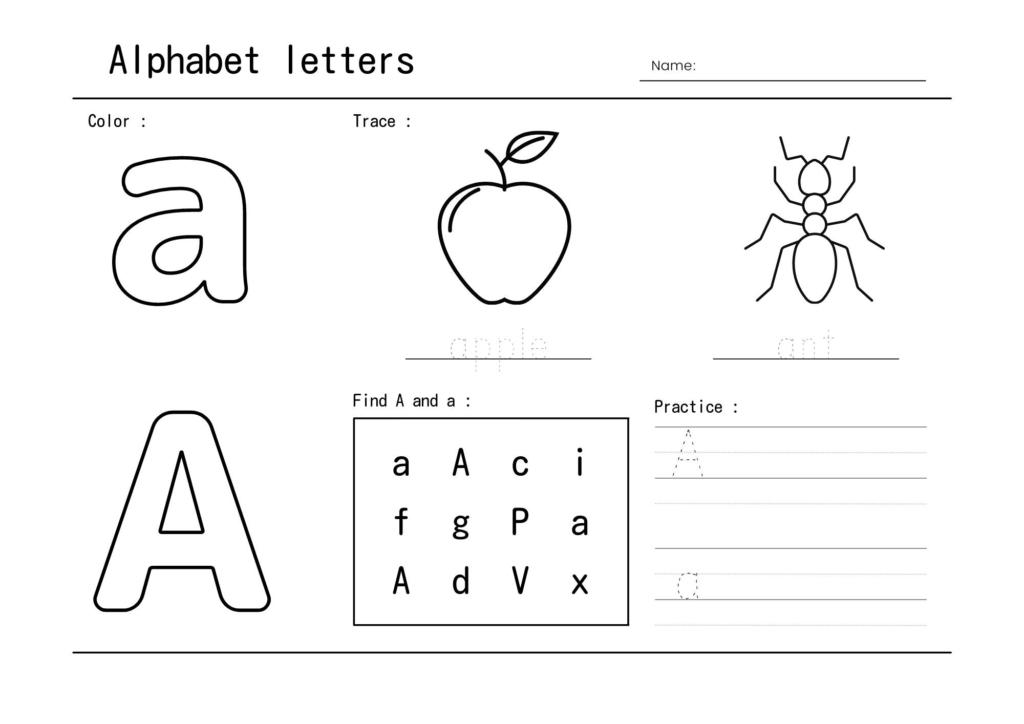 アルファベット　学習プリント　イメージ