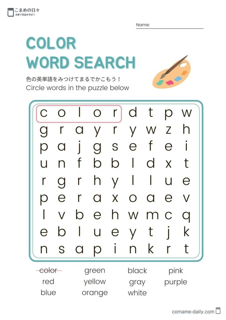 word search color
