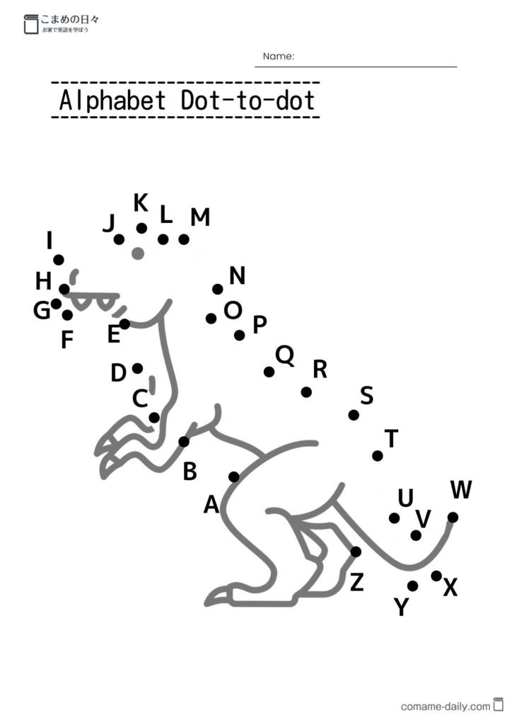 アルファベット（大文字）点つなぎ　恐竜