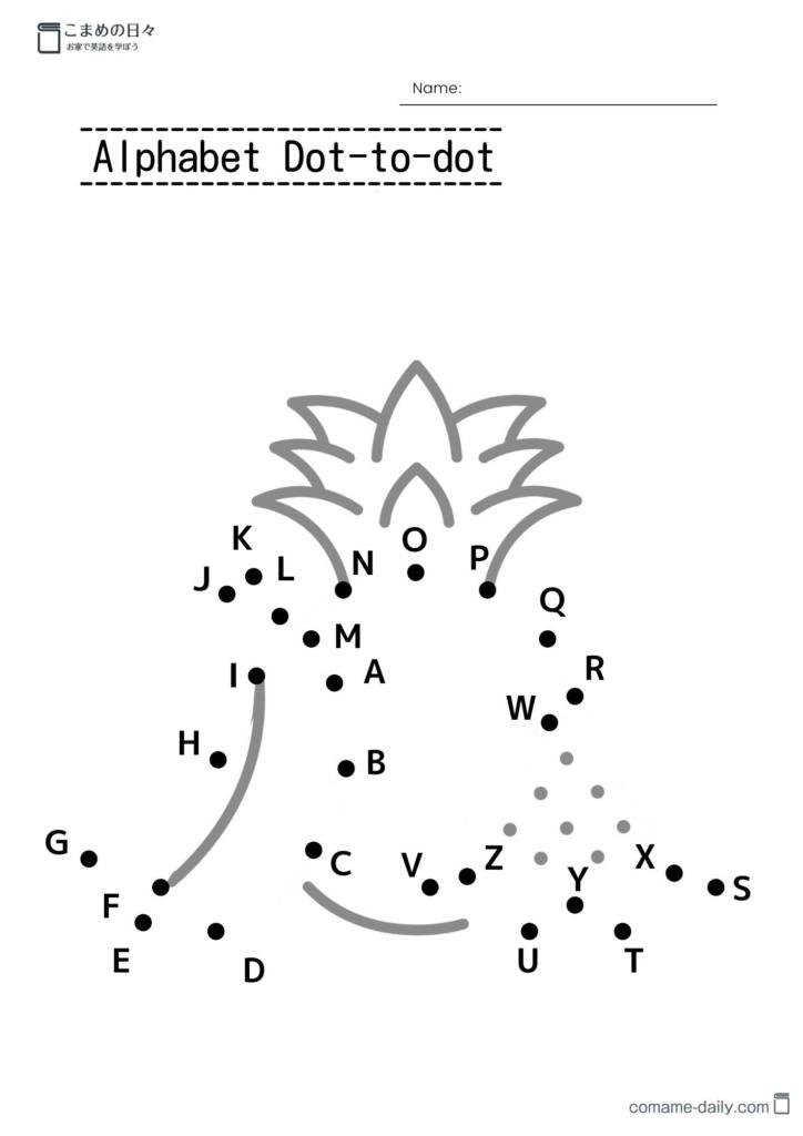 アルファベット（大文字）点つなぎ　フルーツ